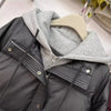 Autumn Winter Fake Two Pieces Splicing Cotton Jacket Women Cotton-Padded Thick Warm Parkas Short Coat Female Casual Lady Top