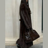 Women Faux Fur Overcoat Chic Lapel Long Sleeve Loose Fluffy Coat Lady Winter Warm Elegant Street Outerwear