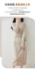 Women V-neck 100% Merino Wool Dress Sweater Autumn Winter Crossing Lace-up Long Sleeve Pullover Knit Skirt Office Lady Knitwear