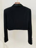 High Street Designer Runway Suit Set Women's Diamonds Beaded Short Blazer Skirt Suit