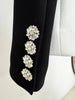 High Street Designer Jacket Women's Slim Fitting Rhinestone Diamonds Buttons Color Block Blazer