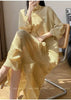 Women's Pleated Dress Elastic Loose Three Quarter Sleeve Stand Collar Dresses With Irregular Pleats2DB8596
