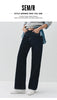 Women Jeans Fleece Lined Wide Leg Washed Finish Warm Insulation Soft Touch Winter Everyday Style Full Length