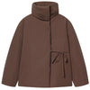Crop Brown Outerwears Women's Winter Jacket Lace-Up Long Sleeve Quilted Jacket Woman Lightweight Padded Jacket