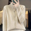 Knitted Cardigan Jacket Women Spring Autumn Flip Collar Female Appear Thin Long Sleeve Slim Ladies Sweater Coat