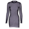 Women See Through Transparent Hollow Out Dress Mock Neck Female Sexy Bodycon Dress Club Partywear Slim Stretchy Mini Dresses