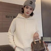 Autumn Winter Korean Button Hooded Knitting Cardigan Women's Sweater Jacket Loose Sweater Coat Ladies Tops