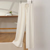 100% Merino Wool High Waist Knitted Pants Female Korean Wide Leg Pants Autumn and Winter Wool Pants Solid Color Casual Pants
