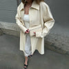 Solid Belted Maxi Trench Coats Women's Loose Full Sleeves Single-breasted Lace-up Windbreak Ladies Early Autumn Outwear