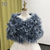 Real Ostrich Feather Wedding Shawl Women Winter Fur Wrap Cape Scarf Fluffy Feather Bridal Shrug Party Stoles Bride Cape Cloak