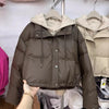 Autumn Winter Fake Two Pieces Splicing Cotton Jacket Women Cotton-Padded Thick Warm Parkas Short Coat Female Casual Lady Top