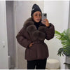 Faux Fur Neck Short Jackets Women Long Sleeve Ruff Thicken Loose Outerwear Female Autumn Winter Chic Daily Coats