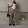 European and American Style Retro Flower Printing Wide-leg Jeans Women's Trousers Ruffle Edge Design Ripped Low-rise