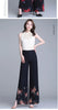 Double Layer Printed Chiffon Wide Leg Pants For Women SummerNew High Waisted Loose Dance Swing Pants Drooping Skirt Female Pants