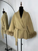 Fox Fur Wool Overcoat Women's Short Coat Office Lady Elegant Double-sided Woolen Coat Cardigan Jackets Loose Wool
