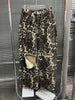 Leopard Ripped Wide Leg Jeans For Women High Waist Patchwork Button Loose Denim Pant Female Clothing
