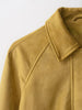Women Lapel Long Sleeve Jackets Loose Casual Short Faux Suede Yellow Outwear Autumn High Street Chic Coat