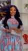 Women Print Full Sleeve O-neck Pleated Long Dress Spring Evening Elegant Romantic Vacation Party Birthday Dresses