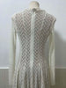 Lace Dress Women's Round Neck Hollow Out Slim Long Sleeve Retractoin Waist Big Swing Dresses 7AB8070