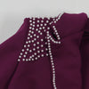 Pearl Splicing Women's Set Long Sleeve Blazer and Wide Leg Pants Suit Winter OL Fall Two 2 Piece Set Outfit