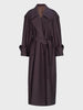Spring Autumn Oversized Khaki Extra Long Dark Purple Trench Coat for Women Double Breasted Elegant Overcoat