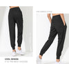 Woman Yoga Pants Loose Slim Quick-Dry Yoga Pants Pleated Hem Bound Running Fitness Capris Pockets Jogging Pants Sports Pants
