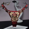 Butterfly Lace Thong for Women Low Waist G-String Transparent Mesh Panties Sexy Embroidered Briefs Adjustable Waist Culotte Femm