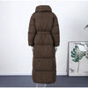 Winter Warm Stand Neck Long Lace Up Down Jackets Women Solid Ruff Soft Waist-cinching Coat Female Winter Chic Jackets