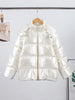 Shiny Hooded Cotton Jacket For Women Solid Long Sleeve Zipper Pockets Coats Lady Winter Street Warm Chic Outerwear