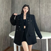 Korean High-Quality Women Blazer Autumn V-neck Loose Long Sleeve Temperament Casual Blazers Jackets Female Outerwear