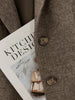 Retro Woolen Suit Jacket Women Long Sleeves Singel Breasted Brown Color Pocket Chic Blazers Office Lady Clothing 2DB2124