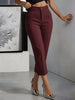 Women's High Waist Straight Leg Pants – Slim Fit Casual Trousers, Solid Color Versatile Office Bottoms