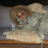 Thicken Coat Women Faux Fur Hood Collar Waist Belted Female Short Parka Jacket Winter Warm Zippers Lady Outerwear