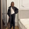 Batwing Sleeve Women's Coat Lapel Single-Breasted Loose Lady Long Jackets Autumn Winter All-Matched Street Outwear