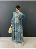 Vintage Chic Printting Straight Pleated Women's Dress Hand-Cranked Floral Long Dresses Spring Clothing 2DB6498
