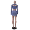 Women Sexy Dancing Dress Set Women's Beaded Knitted Sweater Three Piece Set Looking