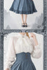 Autumn Winter Clothing Set Ladies Elegant Long Sleeve White Shirt Blouses Retro Vest with Fishbone Skirt Lolita 3 Piece Outfits