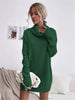 Women's Autumn Winter Knit Dress Solid Color Loose Turtleneck Comfortable Sweater Style Gown