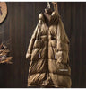 Lagabogy Winter Women Oversize Long Puffer Coat Female Thick Warm White Duck Down Jacket Hooded Loose Parkas Outwear