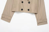 autumn product women's classic double-breaked lapel simple short trench coat casual coat