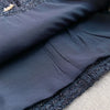 Designer Women Tweed Mini Dress Slim Fit High Waist Stand Collar Spring Office Ladies Long Sleeve Elegant A Line Dress
