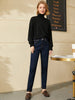 Minimalism Jeans for Women Autumn Slim Feet Casual All-match Cotton Slight Strech Ankle-Length Pants 12514004