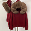Knitwear Cardigan Women Spring Knitted Jacket Female Autumn Hooded Real Fox Fur Coat Natural Short Fur Coat Casual