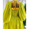 Women Long Lantern Sleeve Square Collar Big Swing Long Maxi Dress Fall Birthday Sexy Party Evening Dresses Vestidos