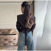 Elegant Lace Up Blazer Jacket Waist Cinching Irregular Hem V Neck Single Breasted Women's Suit Lady Commute Clothing