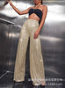 Women's Solid Color Wide-leg Pants Casual Elegant Black Sequins Holiday For Women Long Pant Womens Clothing