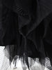 Women Black Irregular Mesh Big Size Long Elegant Blazer Lapel Long Sleeve Jacket Spring Autumn 7AB4743