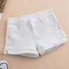 White Denim Shorts Women Low waisted Korean version Slim Elastic Skinny Buttocks Wrapped Sexy Short pants Female