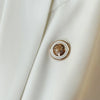 Women's Double Breasted Cropped Blazer Casual Office Wear Solid Color Suit Jacket Woman Spring Slim Fit Long Sleeve Blazers