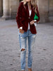 Women's Gold Velvet Blazer, Office Lady Spring Autumn Foreign Atmosphere, Red Blazers Suit, OL Professional Wear